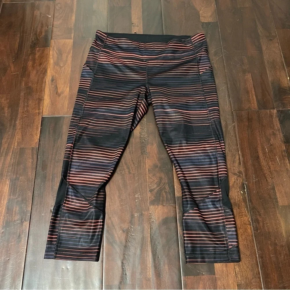 Lululemon Pace Rival Crop Leggings Womens Size 10 Twisted Dune Alarming Black